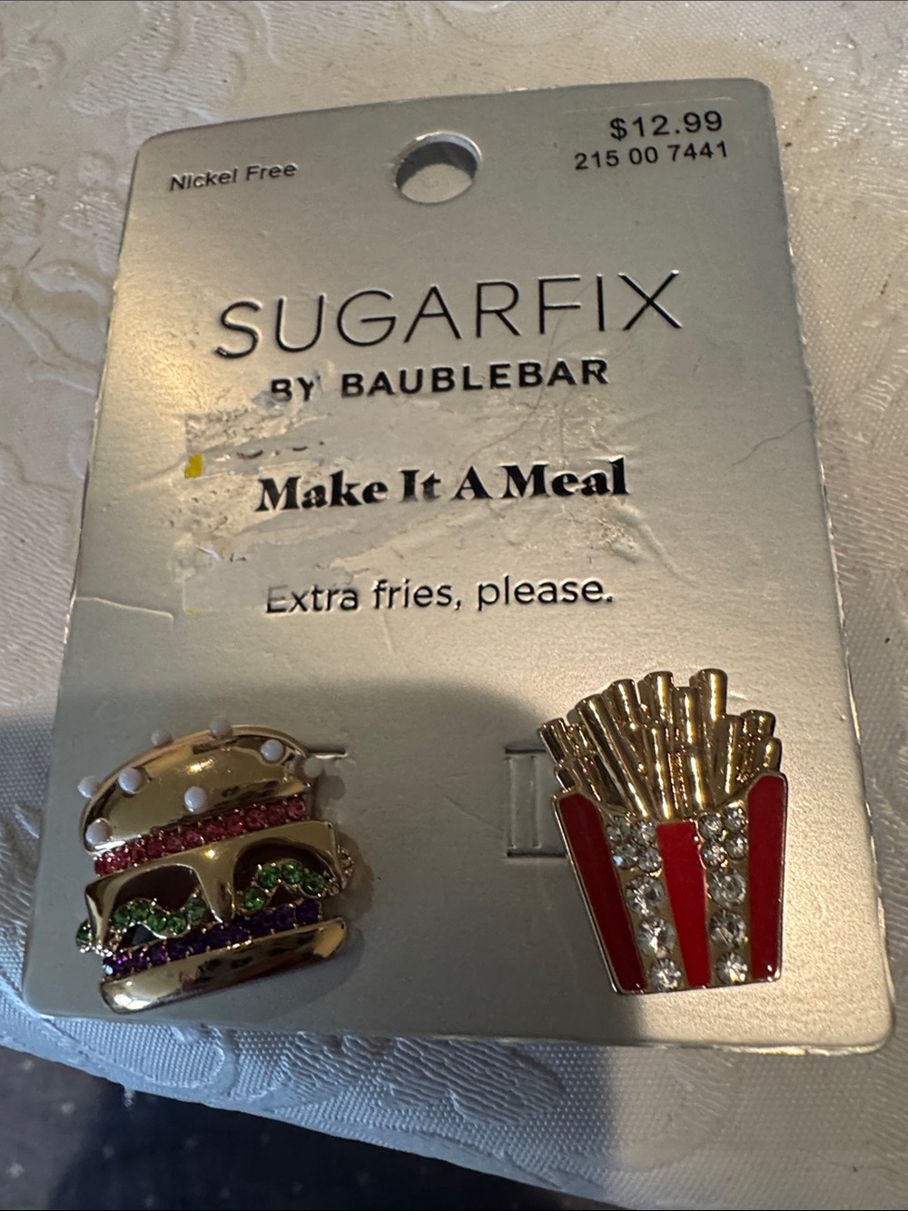 Sugarfix by BaubleBar Burger & Fries Stud Earrings - Gold, Red, Green